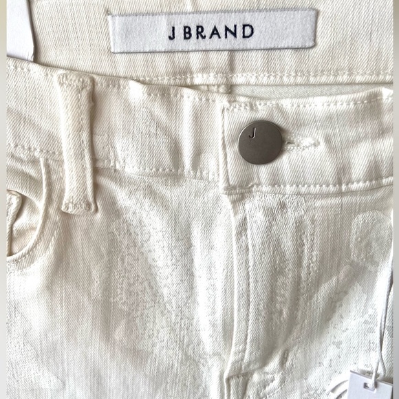 26 🔖 J BRAND Photo Ready Mid-Rise Crop Capri Jeans White Floral 8351563 $278 - Picture 7 of 12